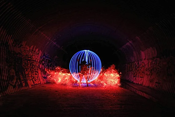 컬러와 튜브 조명 빛 그림 — 스톡 사진