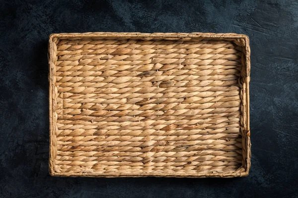 Wicker tray for food — Stock Photo, Image