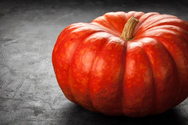 Large pumpkin on black — Stock Photo, Image