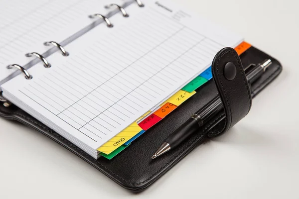 Organizador preto no fundo branco — Fotografia de Stock