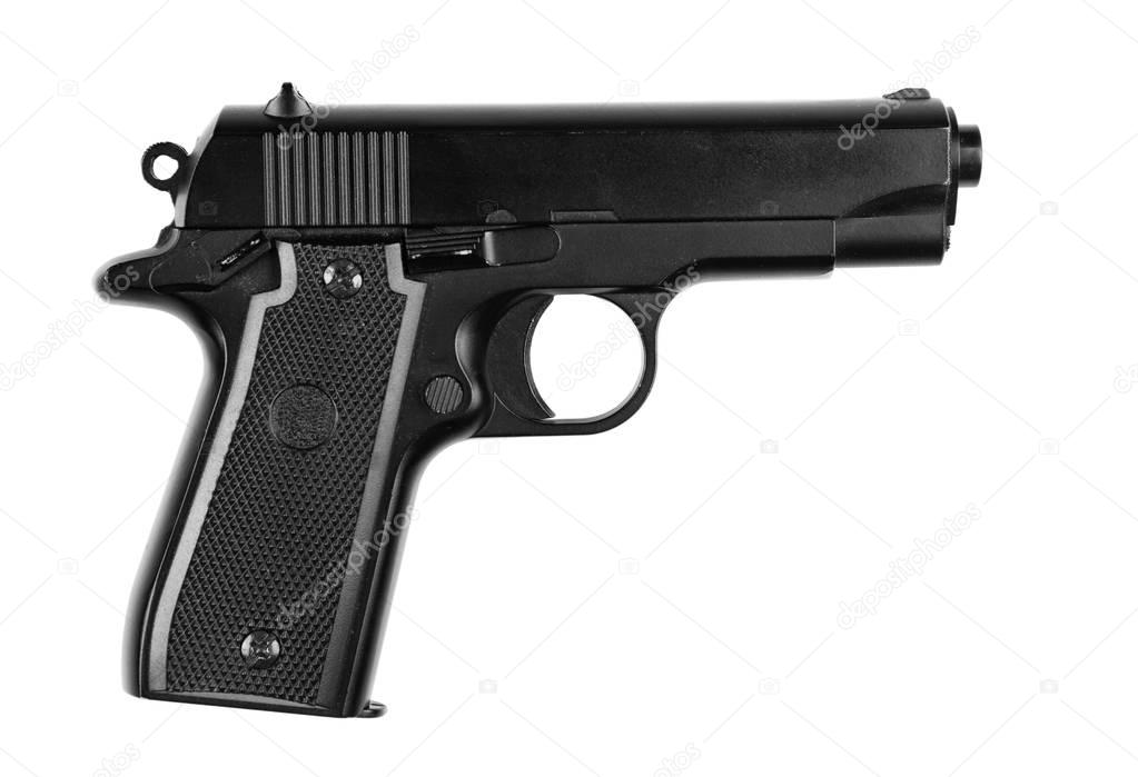 Gun on white background