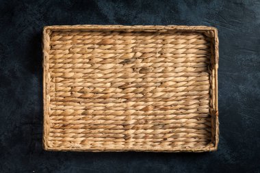 Wicker tray for food clipart