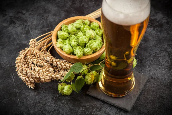 Beer glass on dark background — Stock Photo, Image