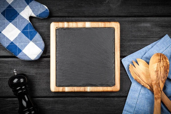 Slate board in a wooden frame — Stock Photo, Image