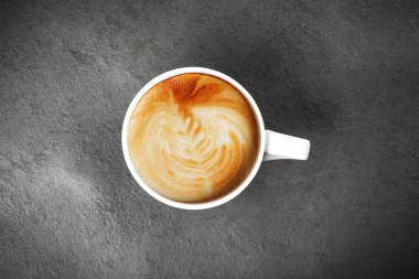 bir fincan kahve Üstten Görünüm