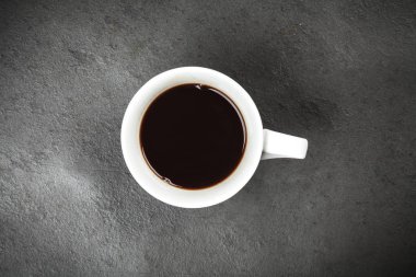 bir fincan kahve Üstten Görünüm