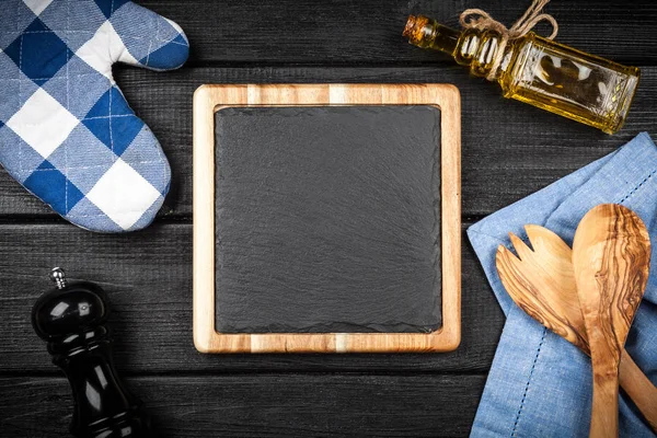 Slate board in a wooden frame — Stock Photo, Image