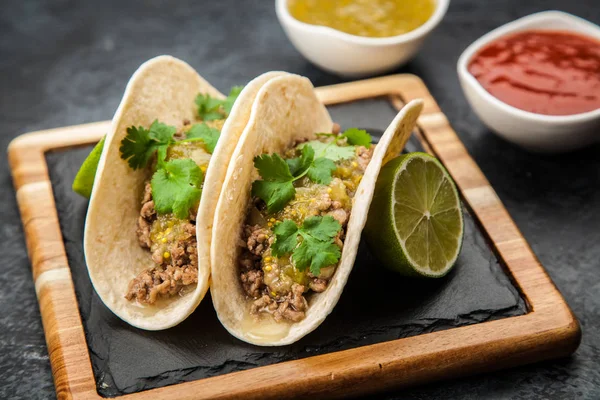 Mexican tacos with beef — Stock Photo, Image
