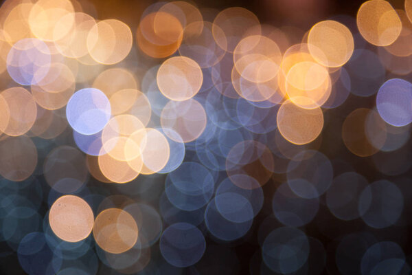 Blurred bokeh background of mixed cold and warm tones