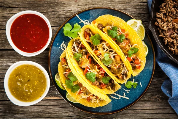 Mexikanische Tacos mit Rindfleisch — Stockfoto