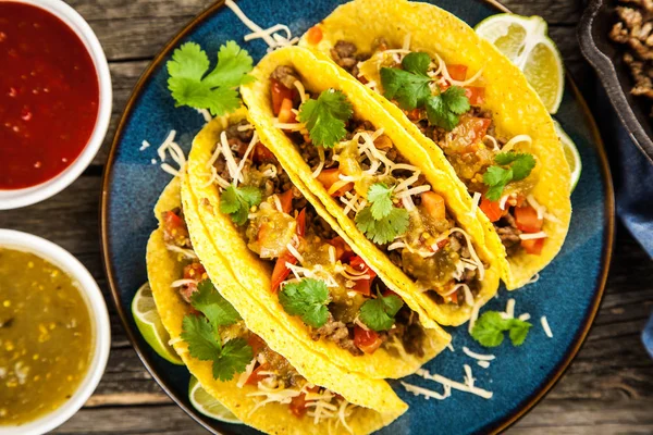 Mexikanische Tacos mit Rindfleisch — Stockfoto