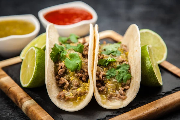 Mexican tacos with beef — Stock Photo, Image