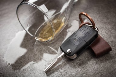 Sarhoş araba kullanma konsepti