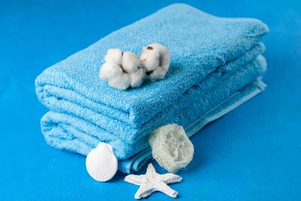 Μαλακές πετσέτες μπλε — Φωτογραφία Αρχείου