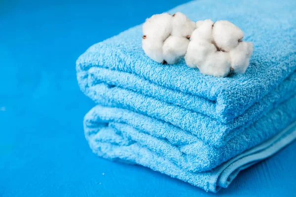 Soft blue towels — Stock Photo, Image