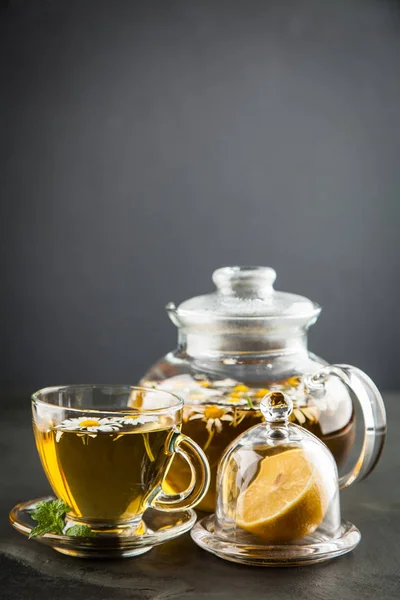 Cup of chamomile tea — Stok fotoğraf