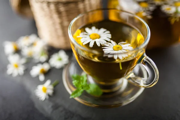 Cup of chamomile tea — Stok fotoğraf