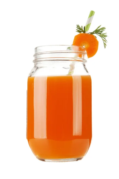 新鲜的有机胡萝卜汁 — 图库照片
