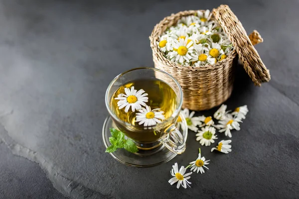 Taza de té de manzanilla — Foto de Stock