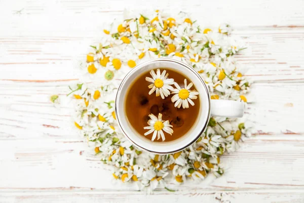 Cup of chamomile tea — Stok fotoğraf