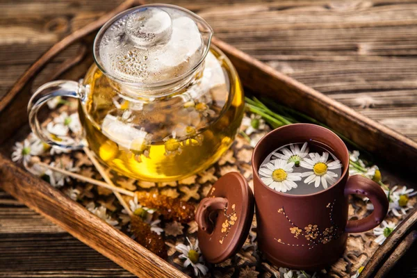 Cup of chamomile tea — Stok fotoğraf