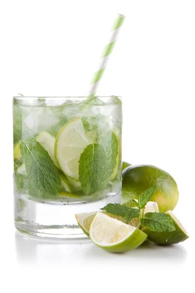 Mojito cocktail on white background Royalty Free Stock Photos