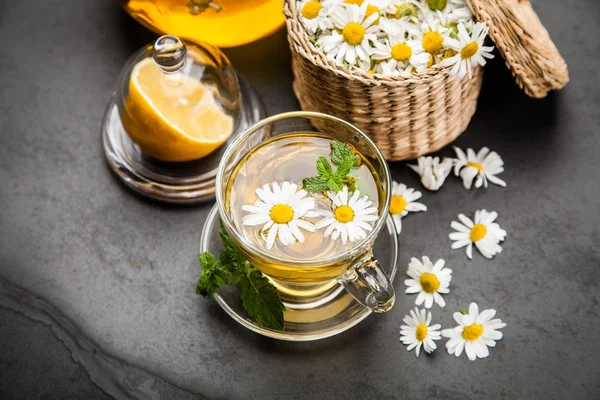 Tasse Kamillentee — Stockfoto