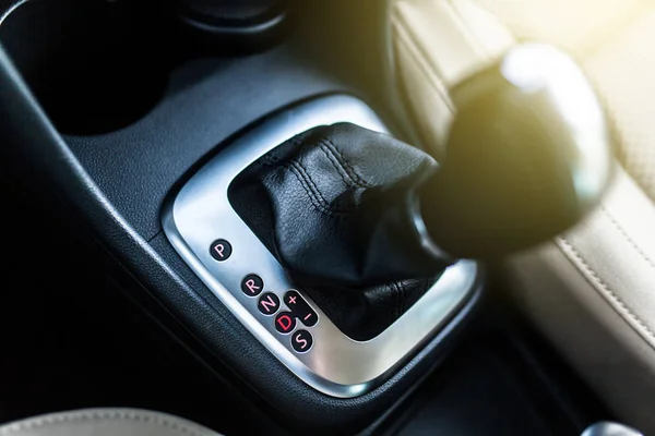 Automatic transmission stick in a car — Stock Photo, Image