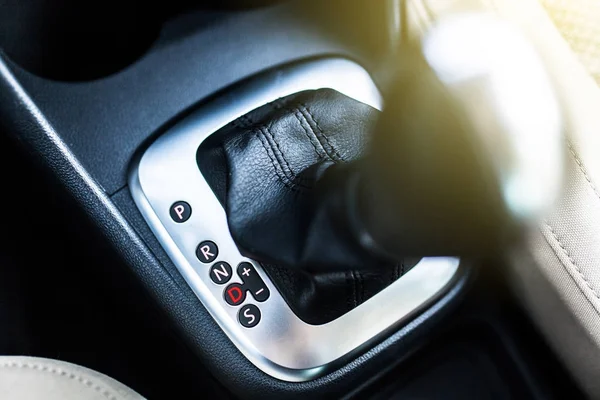Automatic transmission stick in a car — Stock Photo, Image
