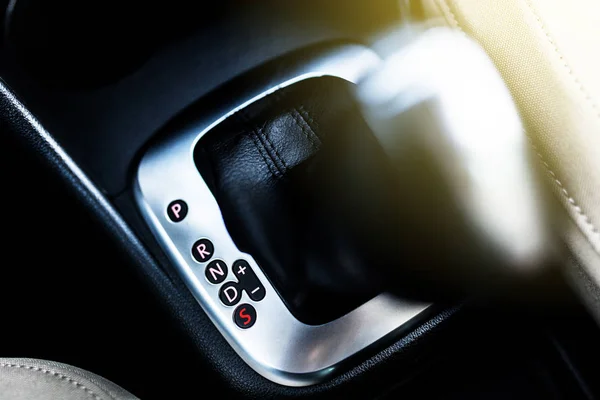 Automatic transmission stick in a car — Stock Photo, Image