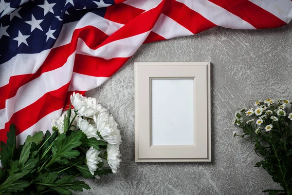 USA flag on grey background — Stock Photo, Image