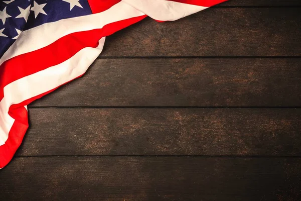 USA flag on wood background — Stock Photo, Image