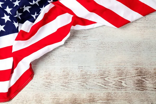 USA flag on wood background — Stock Photo, Image