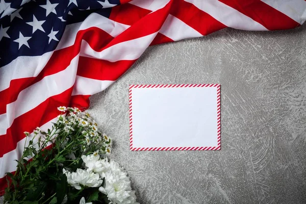 USA flag on grey background — Stock Photo, Image