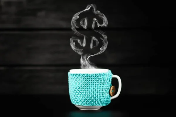 Blå kaffe mugg — Stockfoto