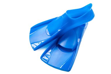 Blue flippers on white background clipart