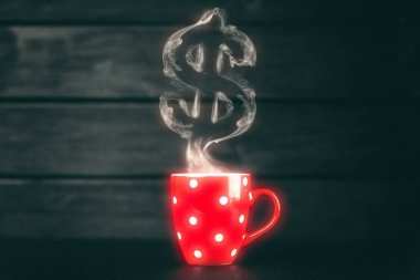 kırmızı kahve kupası.