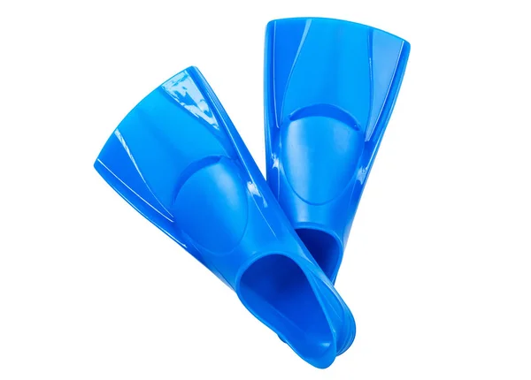 Blue flippers on white background — Stock Photo, Image