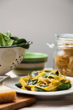 Ispanak tagliatelle makarna