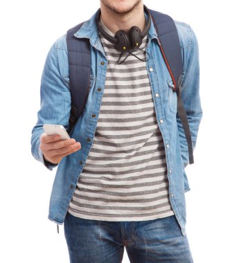 genç ve yakışıklı bir adam portresi Studio