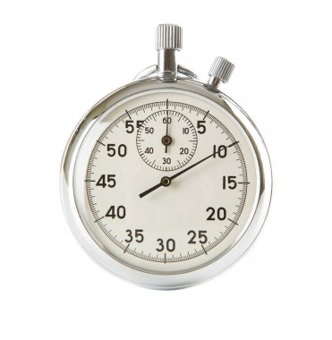 Analog stopwatch on white background clipart