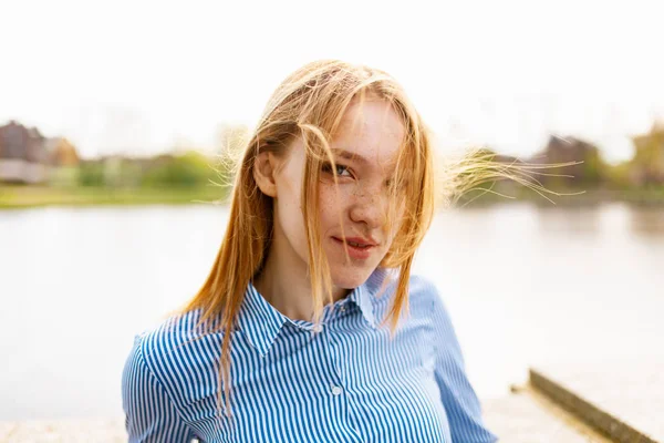 Young red haired girl — Stock Photo, Image