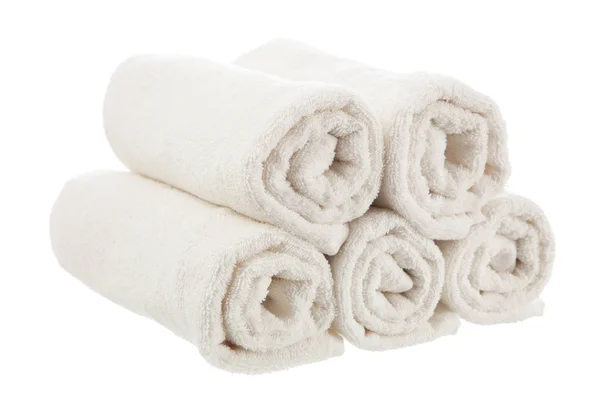 Mucchio di asciugamani bianchi — Foto Stock