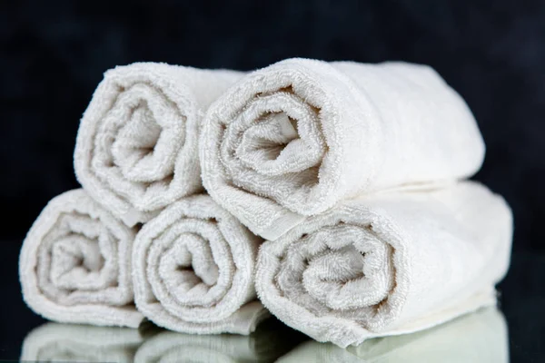 Pile of white towels — Stock Photo, Image