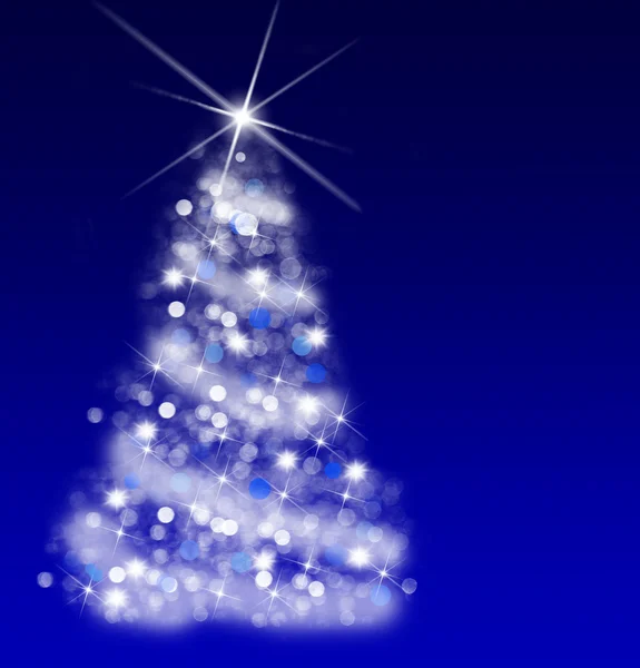 Karácsonyfa kék háttér — Stock Fotó