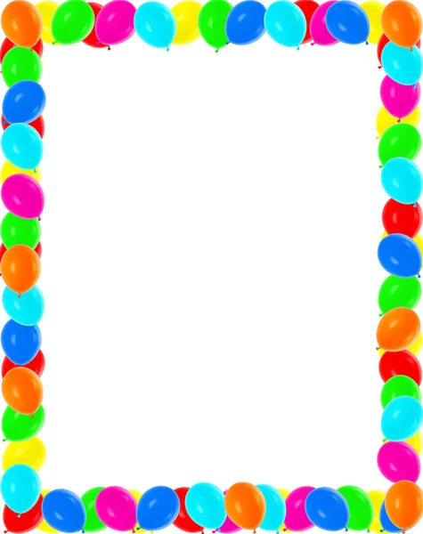 Různobarevné balónky rám — Stock fotografie