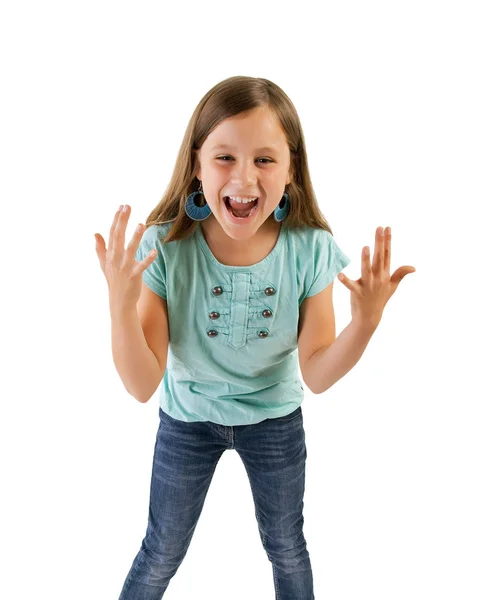 Young girl screaming — Stock Photo, Image