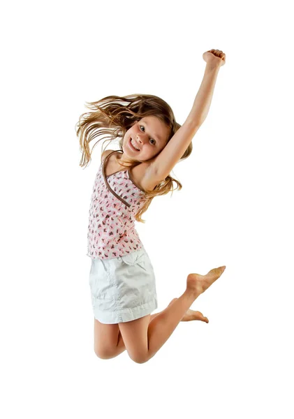 Młoda dziewczyna, skoki — Zdjęcie stockowe