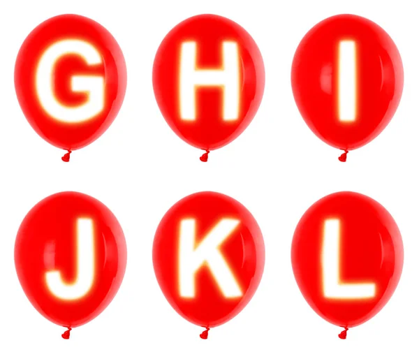 Rote Luftballons g-l — Stockfoto