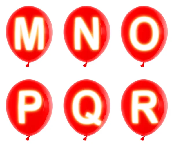 Červené balónky M-R — Stock fotografie